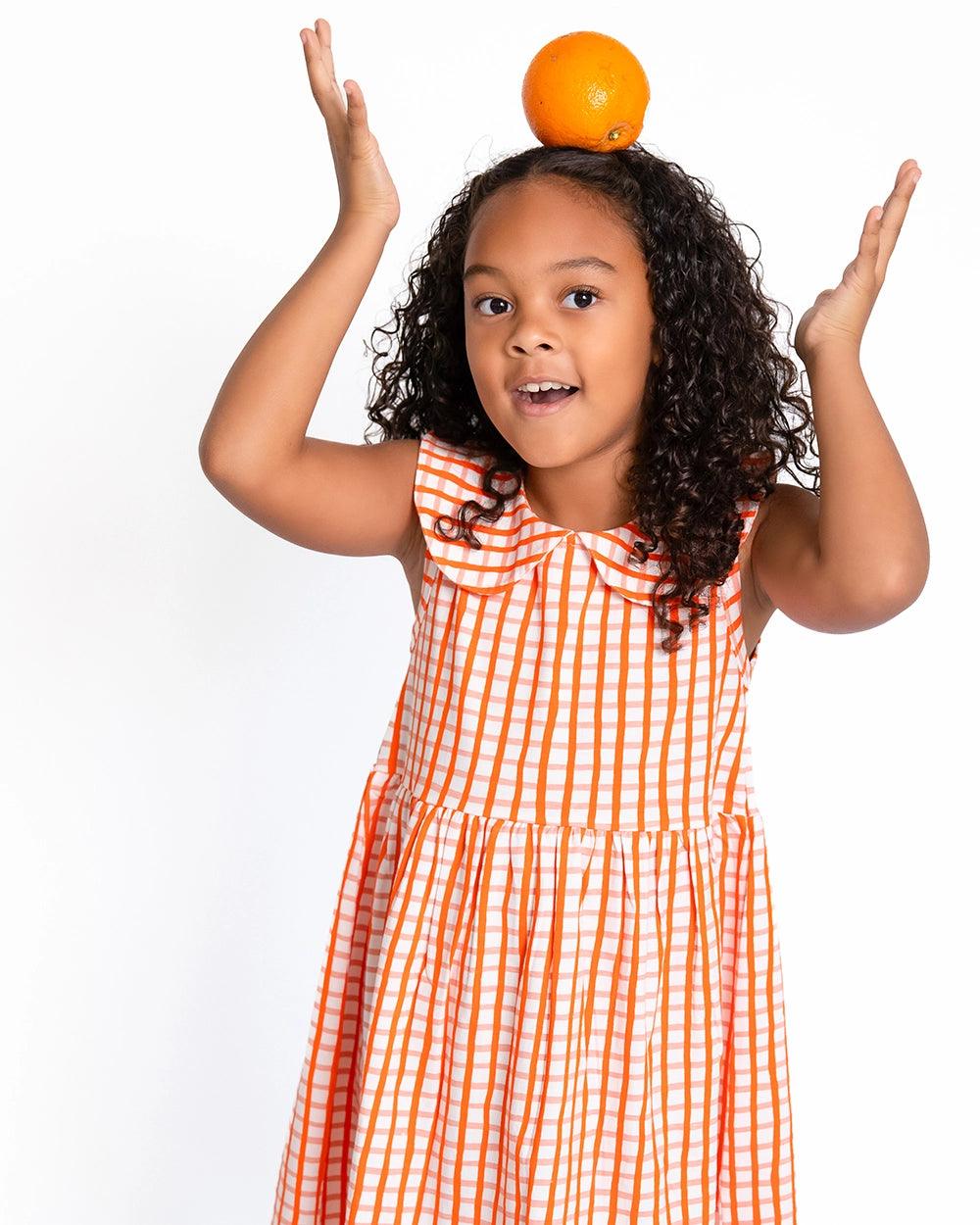Orange Gingham Dress
