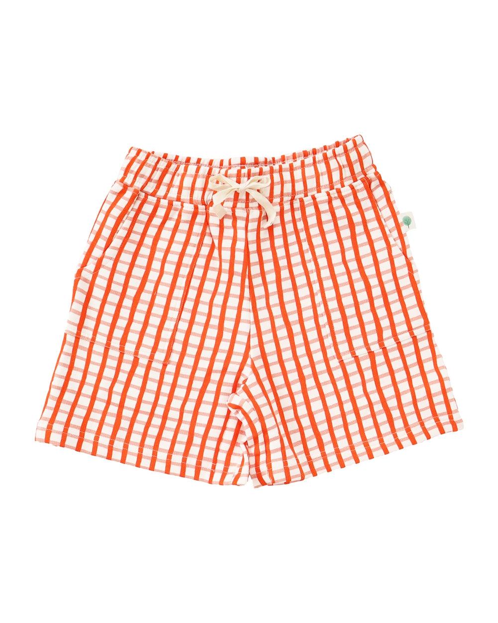 Orange Gingham Shorts