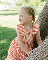 Girls Organic Cotton Orange Dress