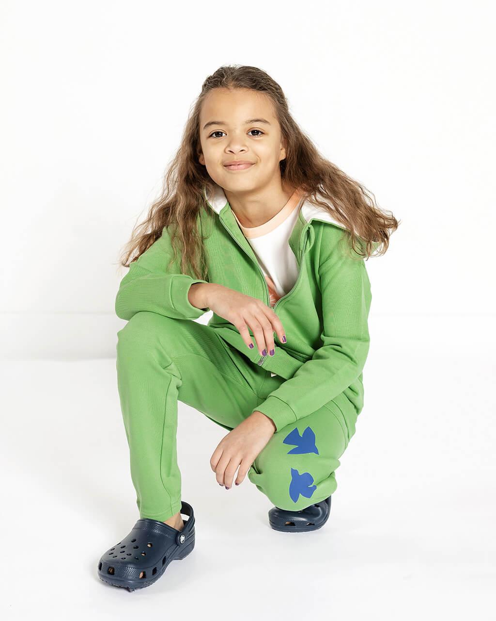 Kids Organic Cotton Green Sweatpants