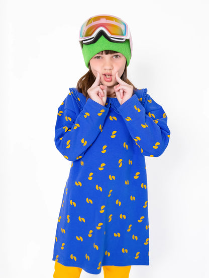 Girls Blue Sweatshirt Dress