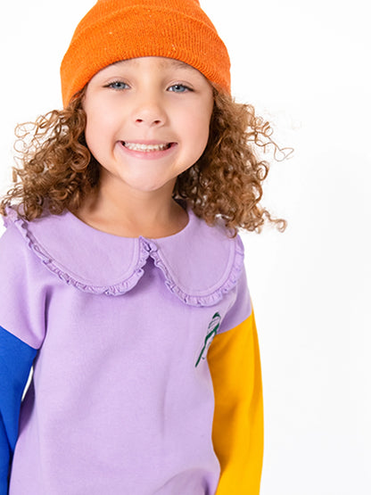 Girls Purple Sweatshirt Dress