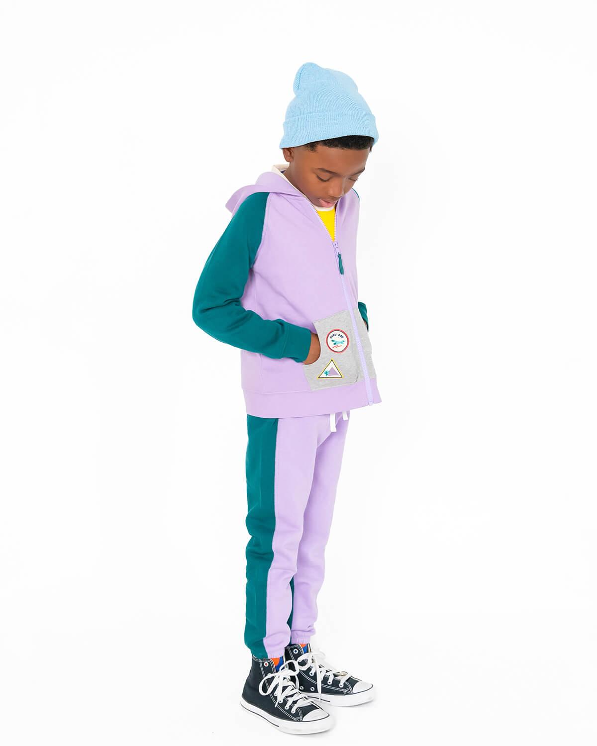 Purple hoodie and online joggers