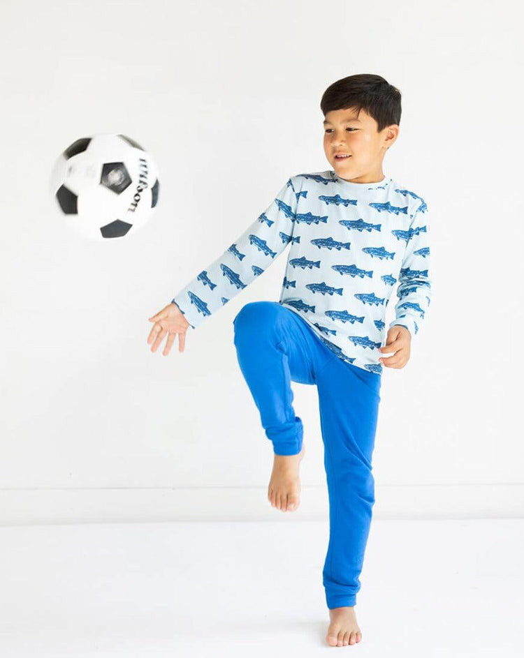 Peera Light Organic Cotton Sweatpants Blue Fog