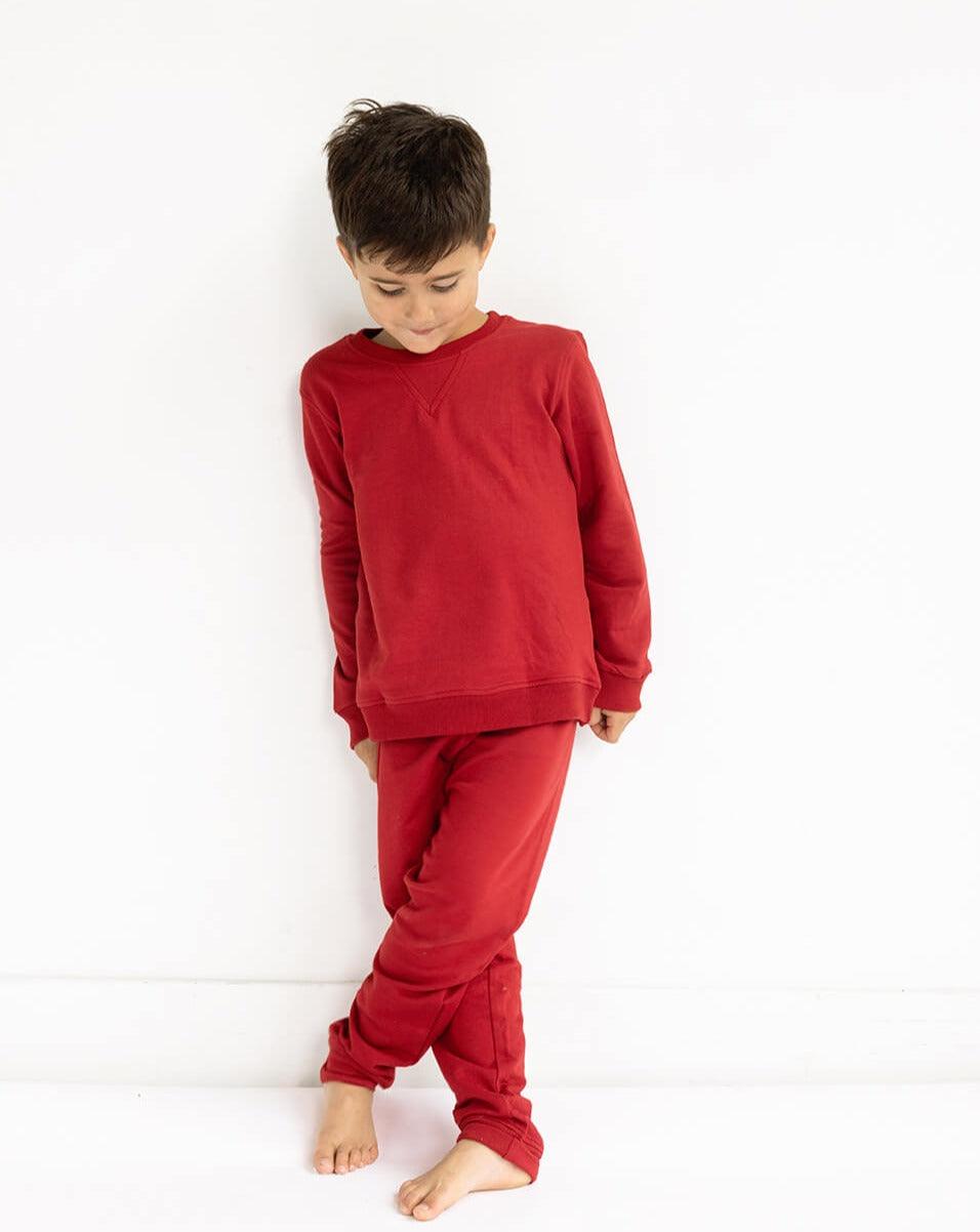 Kids 100% Organic Cotton Red Joggers