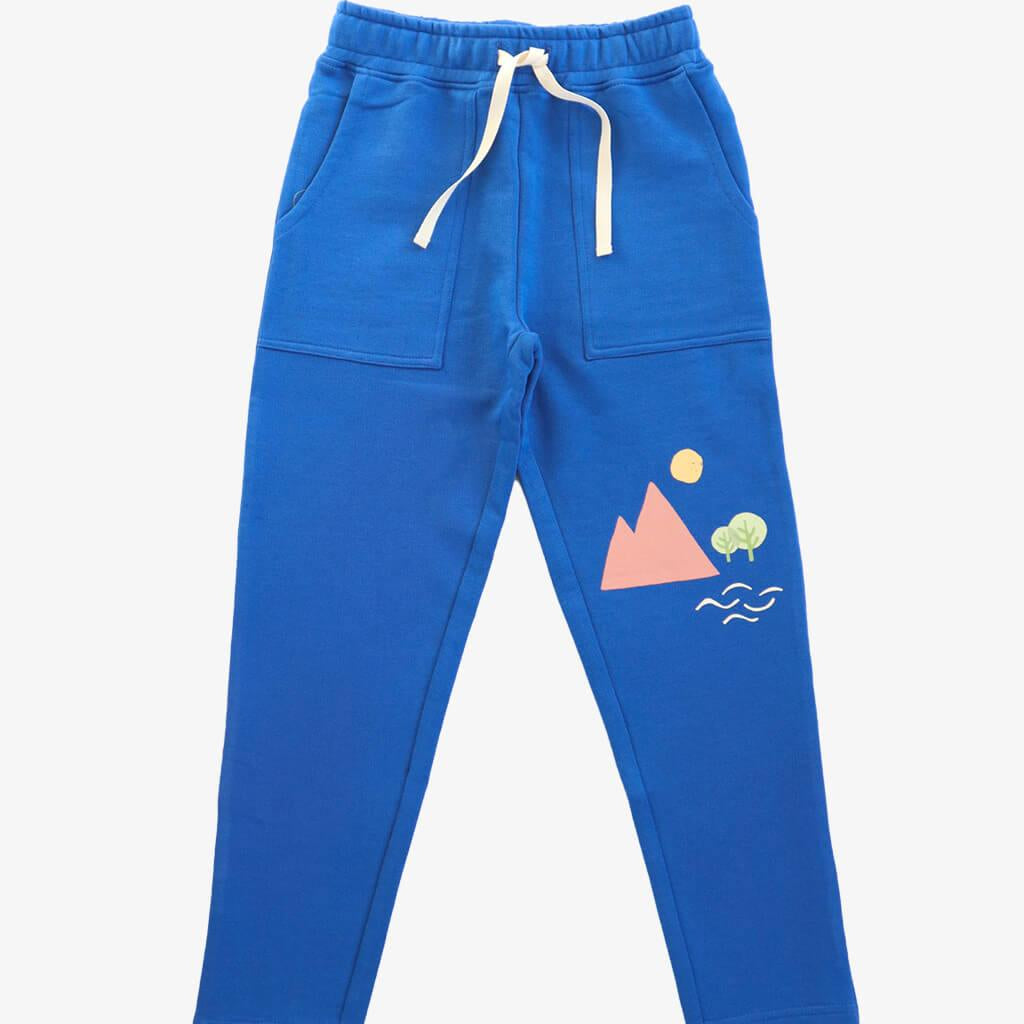 Kids' Organic Cotton Blue Sweatpants