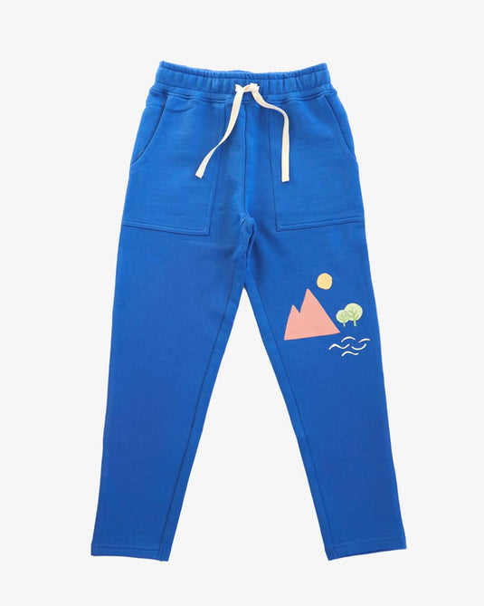 Kids Organic Cotton Elastic Waist Jersey Sweat Shorts Blue main image 1